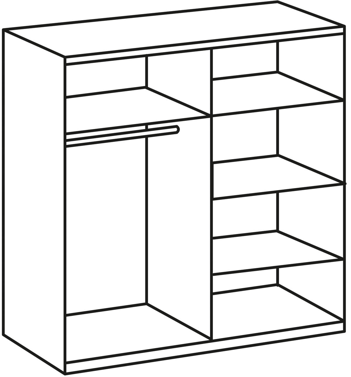 DREHTÜRENSCHRANK in Weiss  - Weiss/Alufarben, Konventionell, Glas/Holzwerkstoff (180/199/58cm) - MID.YOU