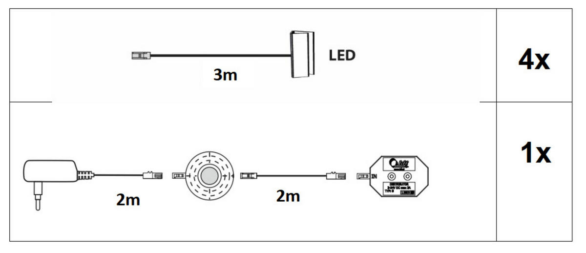 OSVĚTLENÍ POLIC - SADA, plast, průhledné - průhledné, Konvenční, plast (10/5/5cm) - MID.YOU