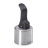 ÜVEGZÁRÓ - nemesacélszínű/fekete, Basics, műanyag/fém (8,0cm) - Gefu
