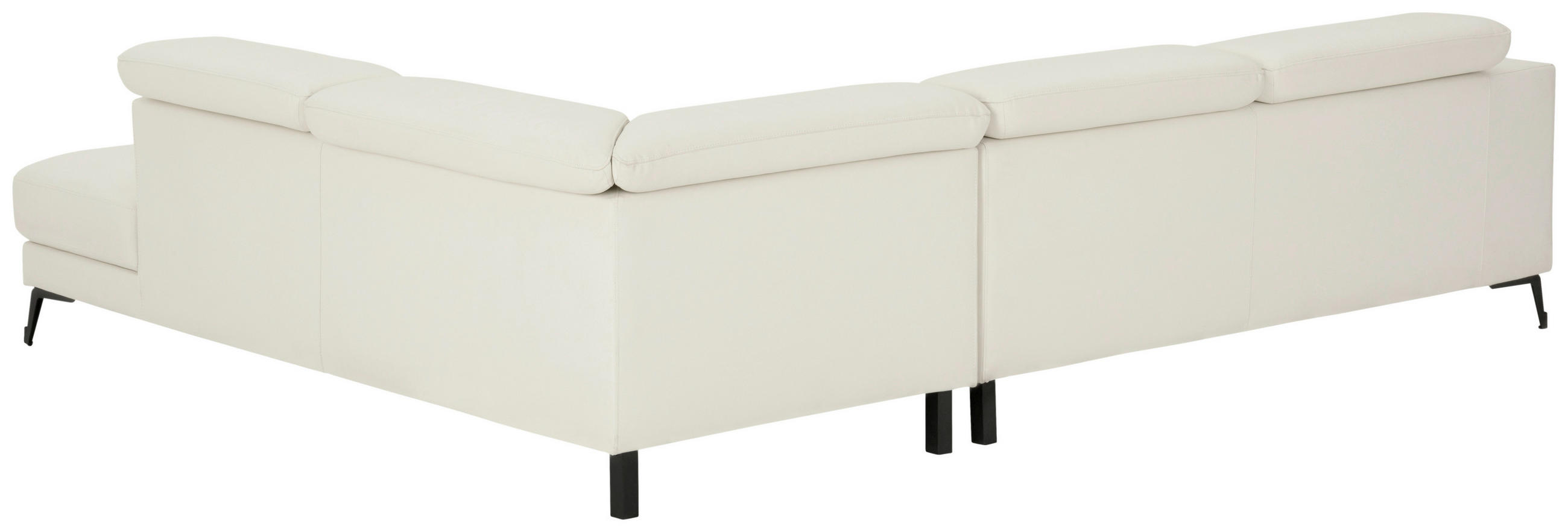 ECKSOFA Weiß Echtleder  - Schwarz/Weiß, MODERN, Leder/Metall (287/224cm) - MID.YOU