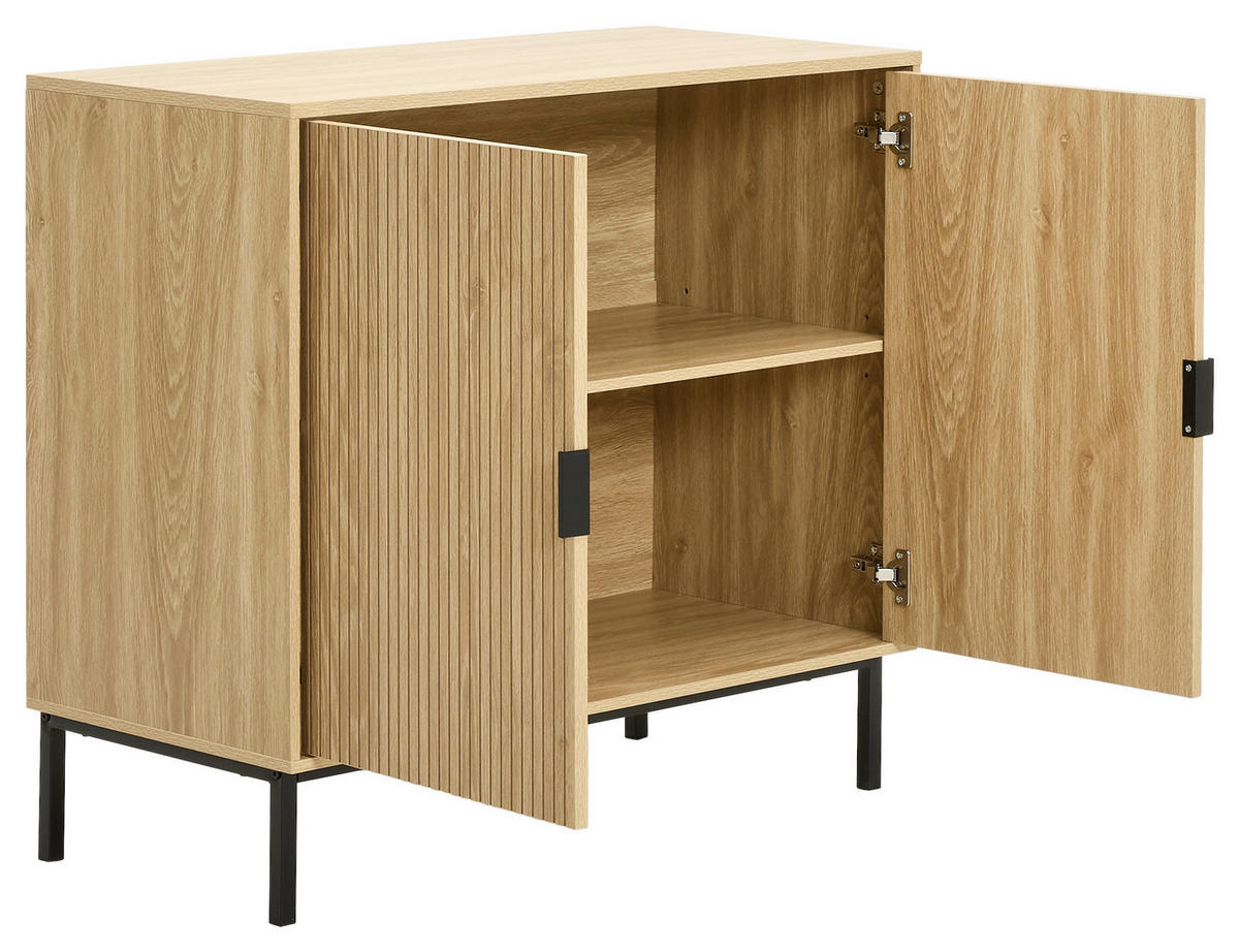 KOMMODE  in 90/82/43 cm  - Schwarz, Natur, Holzwerkstoff/Metall (90/82/43cm) - MID.YOU