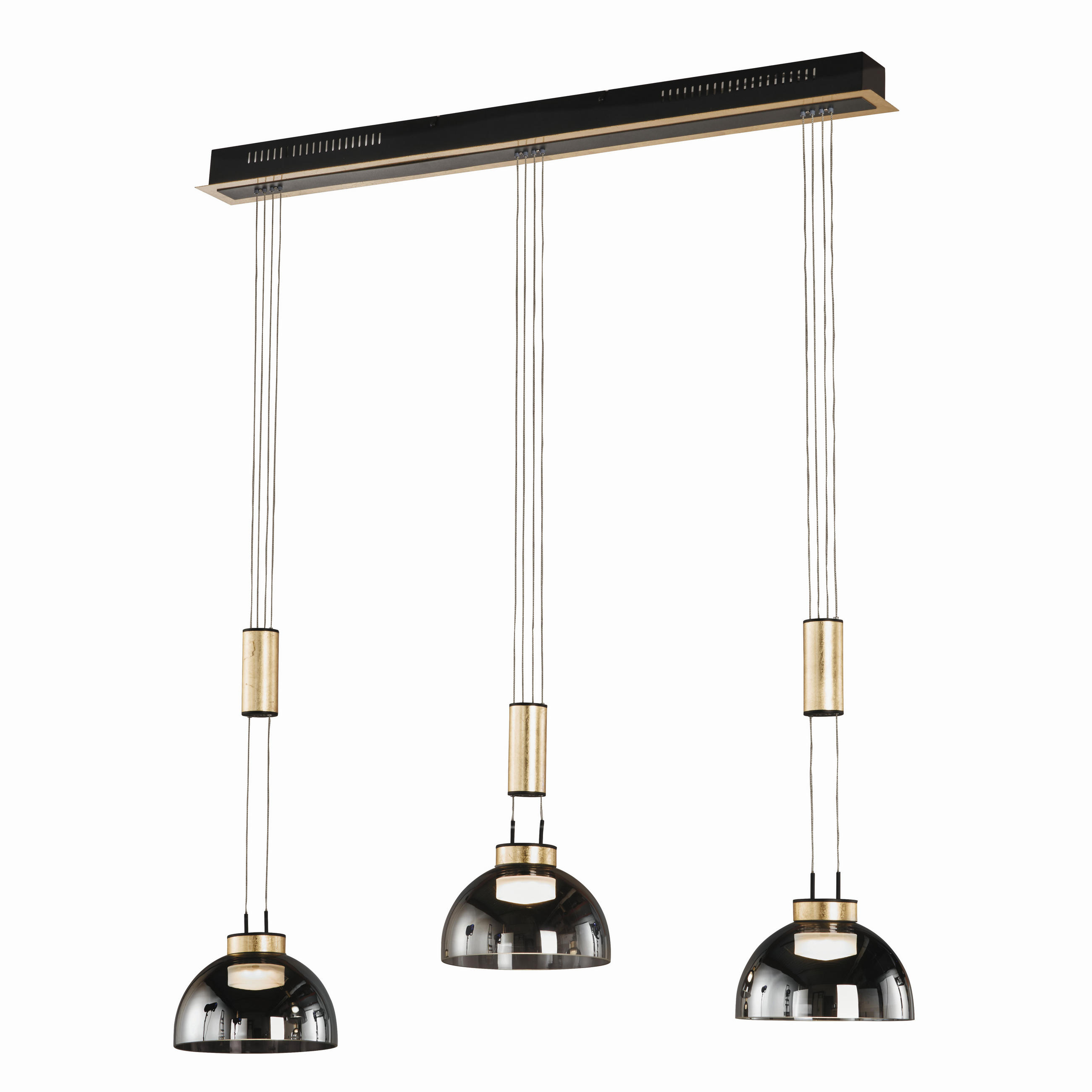 Fischer & Honsel Led-Pendelleuchte Avignon Schwarz, Gold 9x150x20 cm