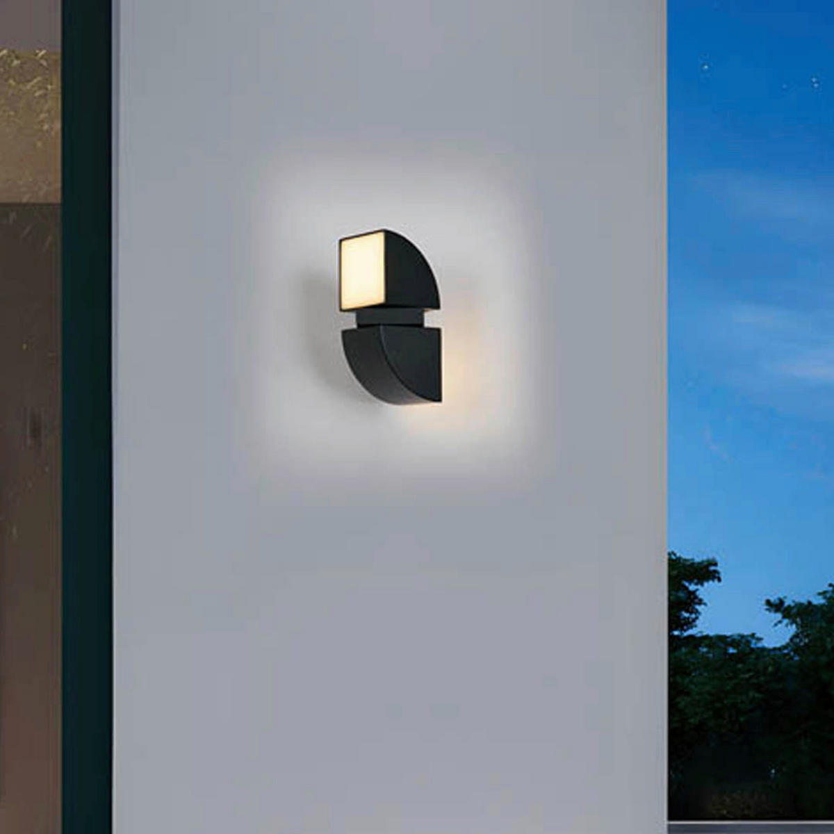 AUSSENWANDLEUCHTE Dakota 12/15,3/20,5 cm  - Schwarz, Design, Kunststoff/Metall (12/15,3/20,5cm)