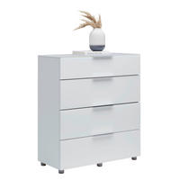 COMODĂ 90/101/40,5 cm  - culoare crom/alb lucios intens, Basics, plastic/sticlă (90/101/40,5cm) - Voleo