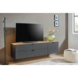 TV-ELEMENT Graphitfarben, Eiche Artisan  140/62/44 cm  - Schwarz/Graphitfarben, MODERN, Holzwerkstoff/Metall (140/62/44cm) - Hom`in