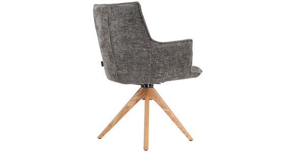 ARMLEHNSTUHL in Eisen Chenille - Eichefarben/Grau, Design, Holz/Textil (59,5/88,5/63cm) - Novel