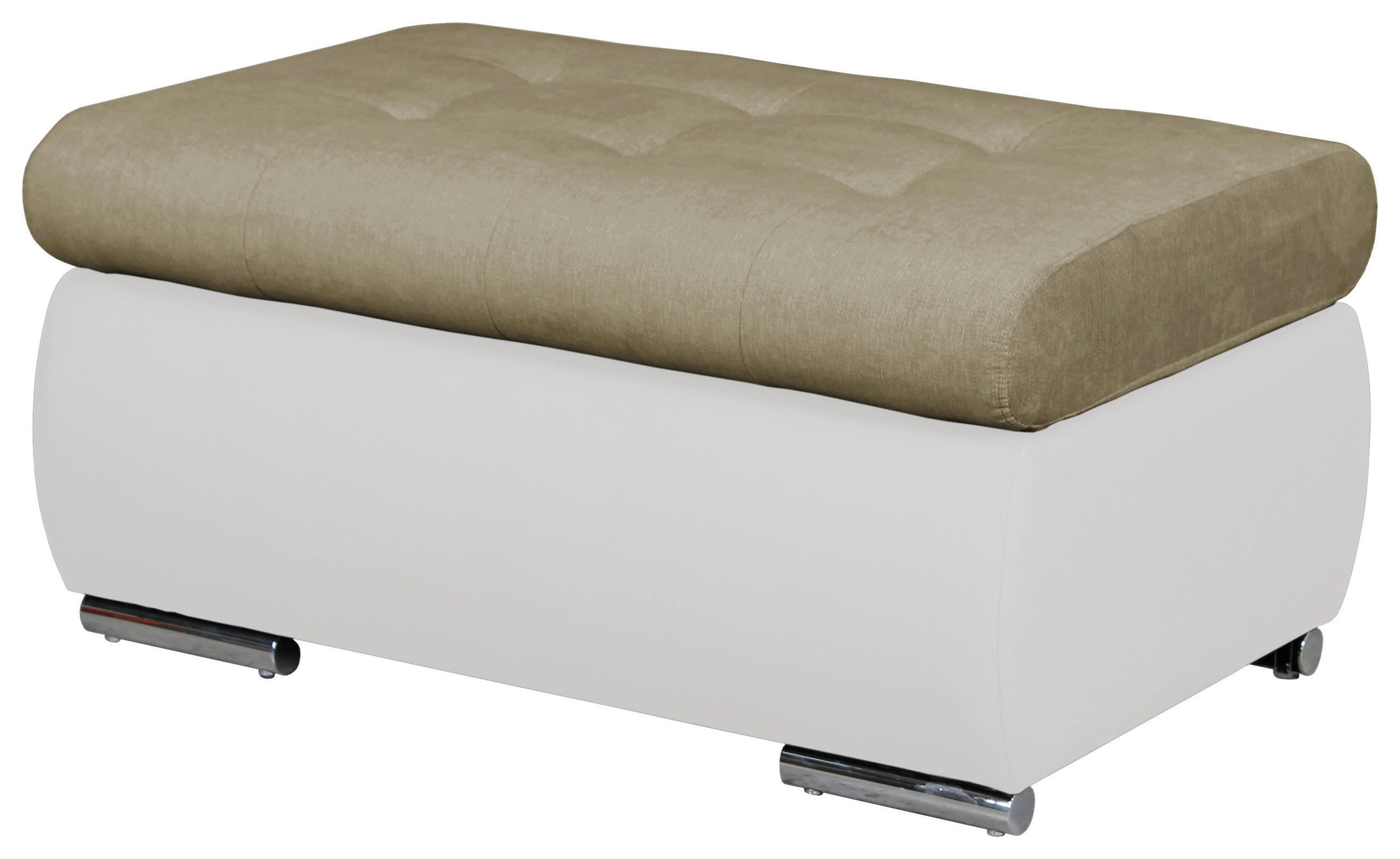HOCKER Textil Weiss, Beige  - Weiss/Beige, Design, Kunststoff/Textil (92/45/61cm) - MID.YOU
