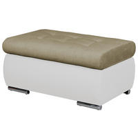 HOCKER in Textil Weiß, Beige  - Beige/Weiß, Design, Kunststoff/Textil (92/45/61cm) - Xora