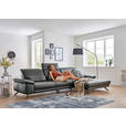 ECKSOFA Rivello Anthrazit Echtleder  - Anthrazit/Schwarz, Design, Leder/Metall (328/193cm) - Dieter Knoll