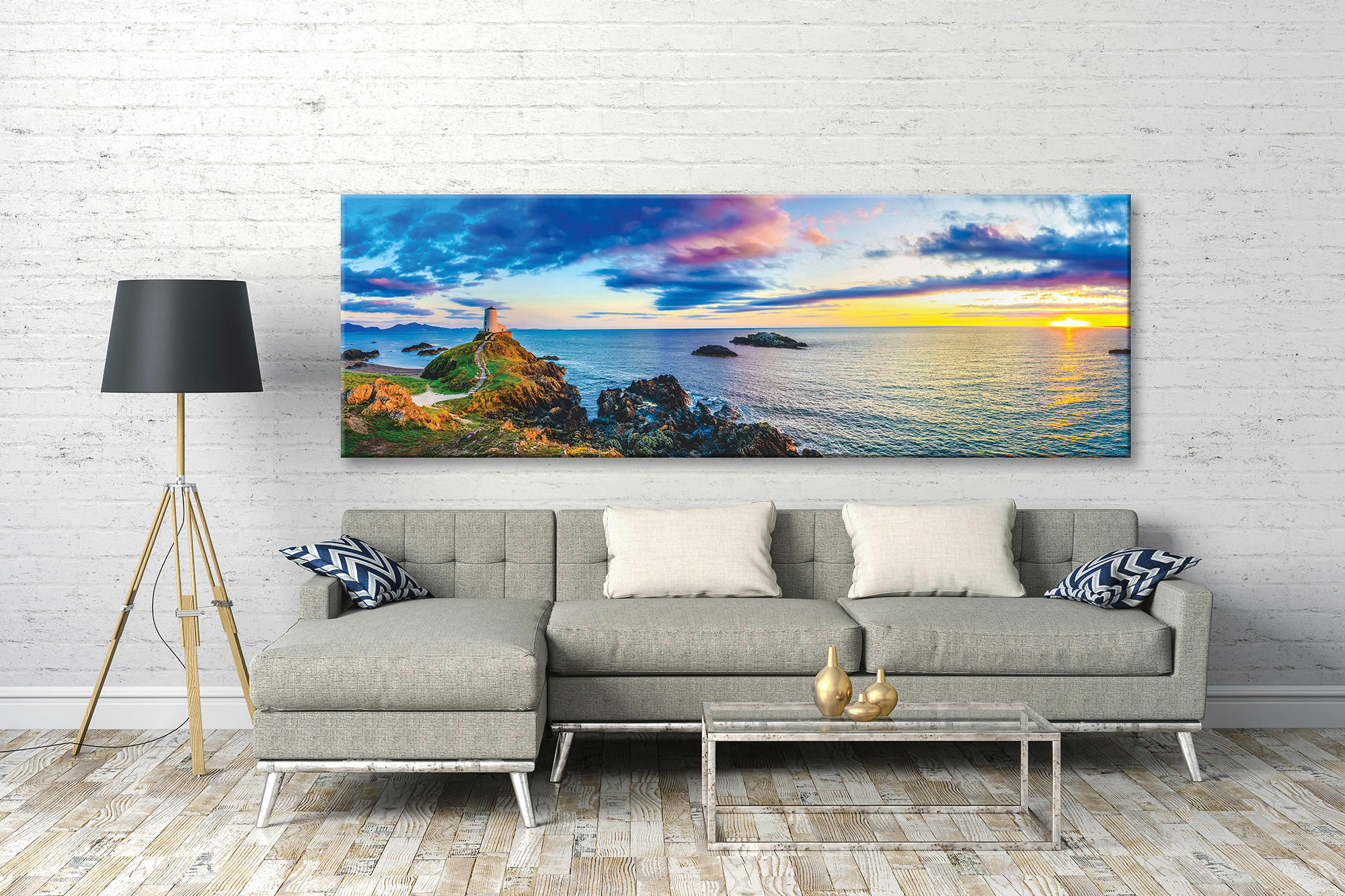 OBRAZ NA PLÁTNĚ, krajina a příroda, 180/60 cm  - vícebarevná, Basics, dřevo/papír (180/60cm) - Euroart