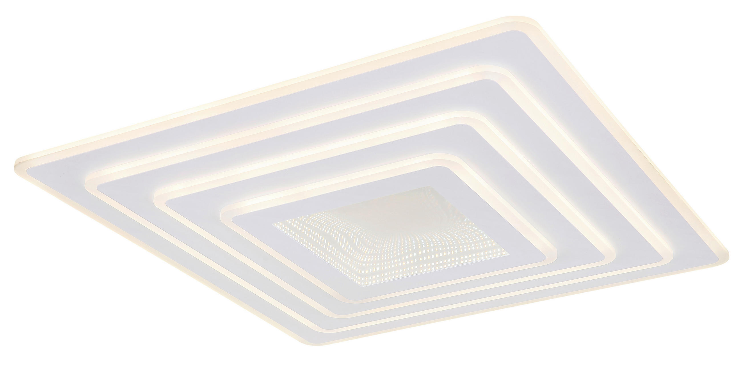 LED-DECKENLEUCHTE 60 W    70/70/6,7 cm  - Weiss/Opal, Design, Kunststoff/Metall (70/70/6,7cm) - Globo