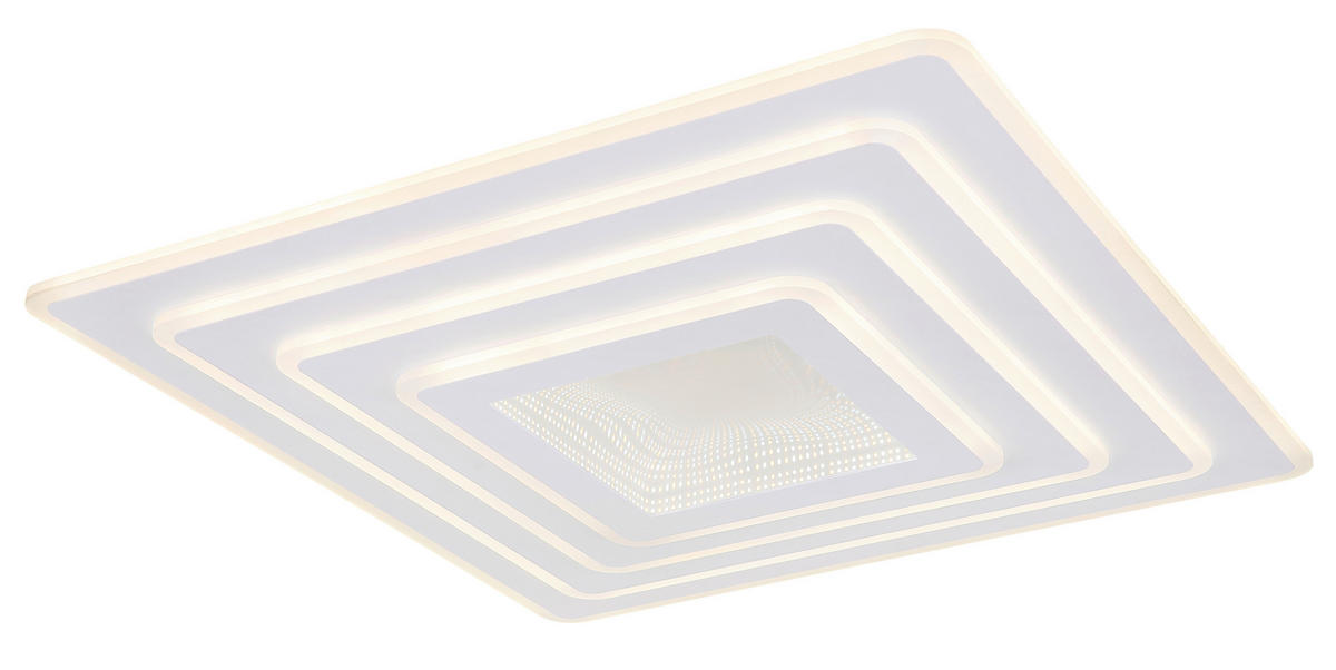 LED-DECKENLEUCHTE 60 W    70/70/6,7 cm  - Weiss/Opal, Design, Kunststoff/Metall (70/70/6,7cm) - Globo