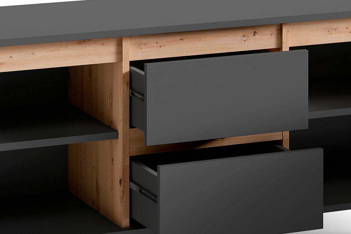 LOWBOARD  in 160/55/38 cm  - Anthrazit/Eiche Artisan, Design, Holzwerkstoff (160/55/38cm) - Livetastic