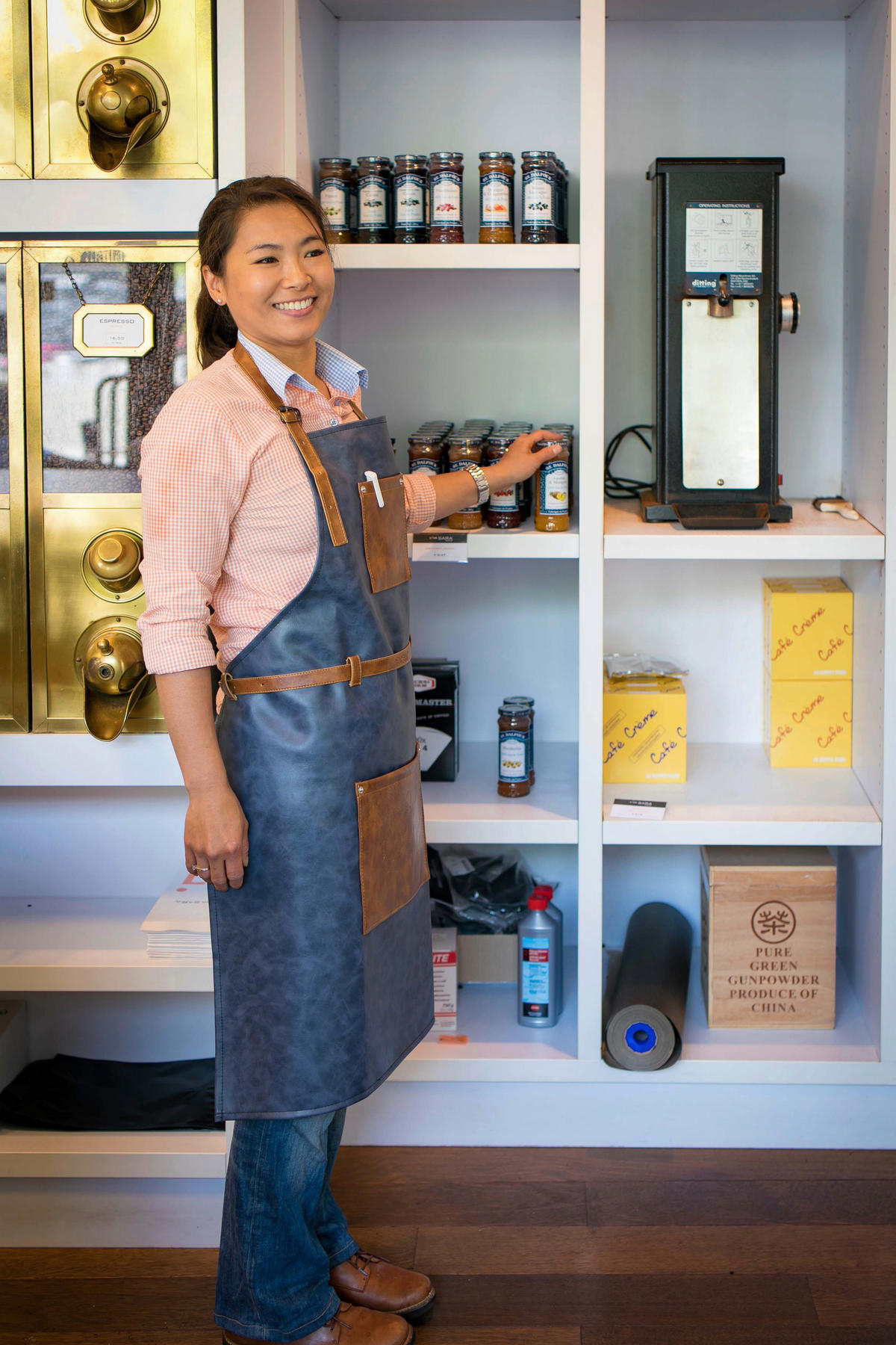 KECELJA pastelno plava, konjak  - pastelno plava/konjak, Osnovno, tekstil (70/90cm) - ZICZAC