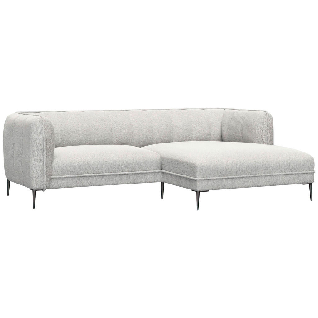 Thumbnail - Livetastic Ecksofa, Hellgrau, Textil, Eiche, vollmassiv, 2,5-Sitzer, Ottomane rechts, L-Form, 211x149 cm, Reach, Oeko-Te...