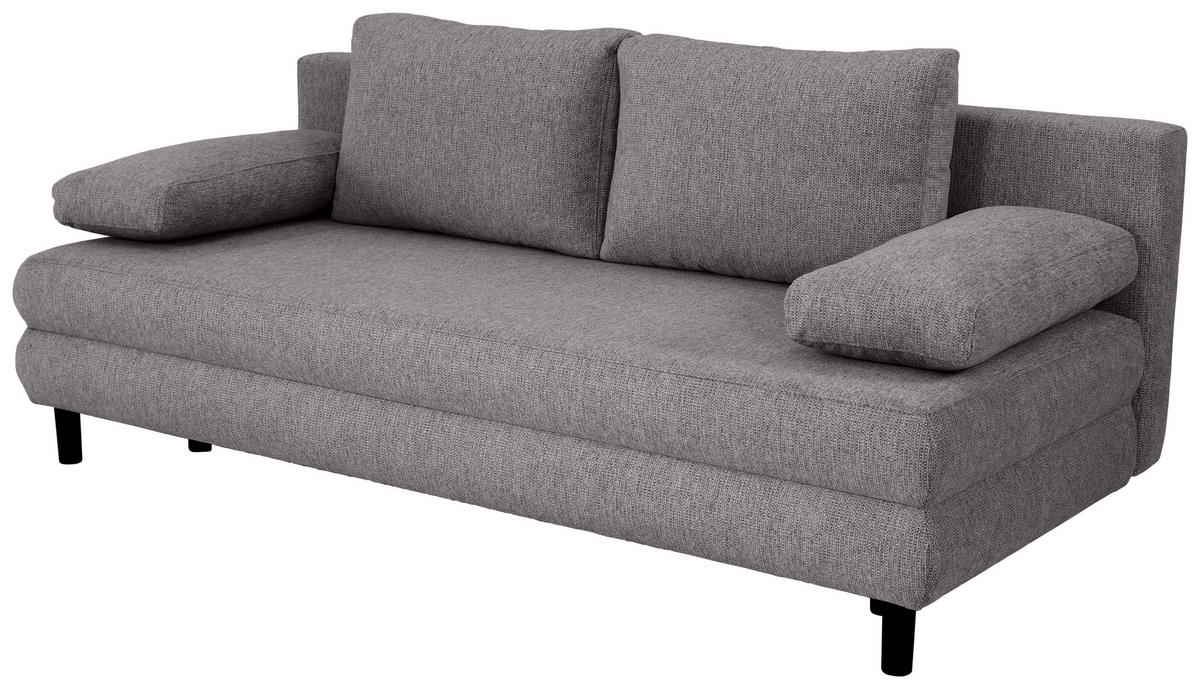 SCHLAFSOFA  mit Webstoff Anthrazit  - Anthrazit/Schwarz, Design, Textil/Metall (197/84/92,5cm) - home24