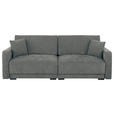 2-SITZER-SOFA in Chenille Grau  - Schwarz/Grau, KONVENTIONELL, Kunststoff/Textil (233/90/110cm) - Carryhome