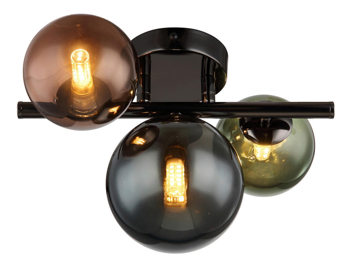 LED FALILÁMPA - olajkék/bronz, Design, Üveg/fém (28/20/19cm)