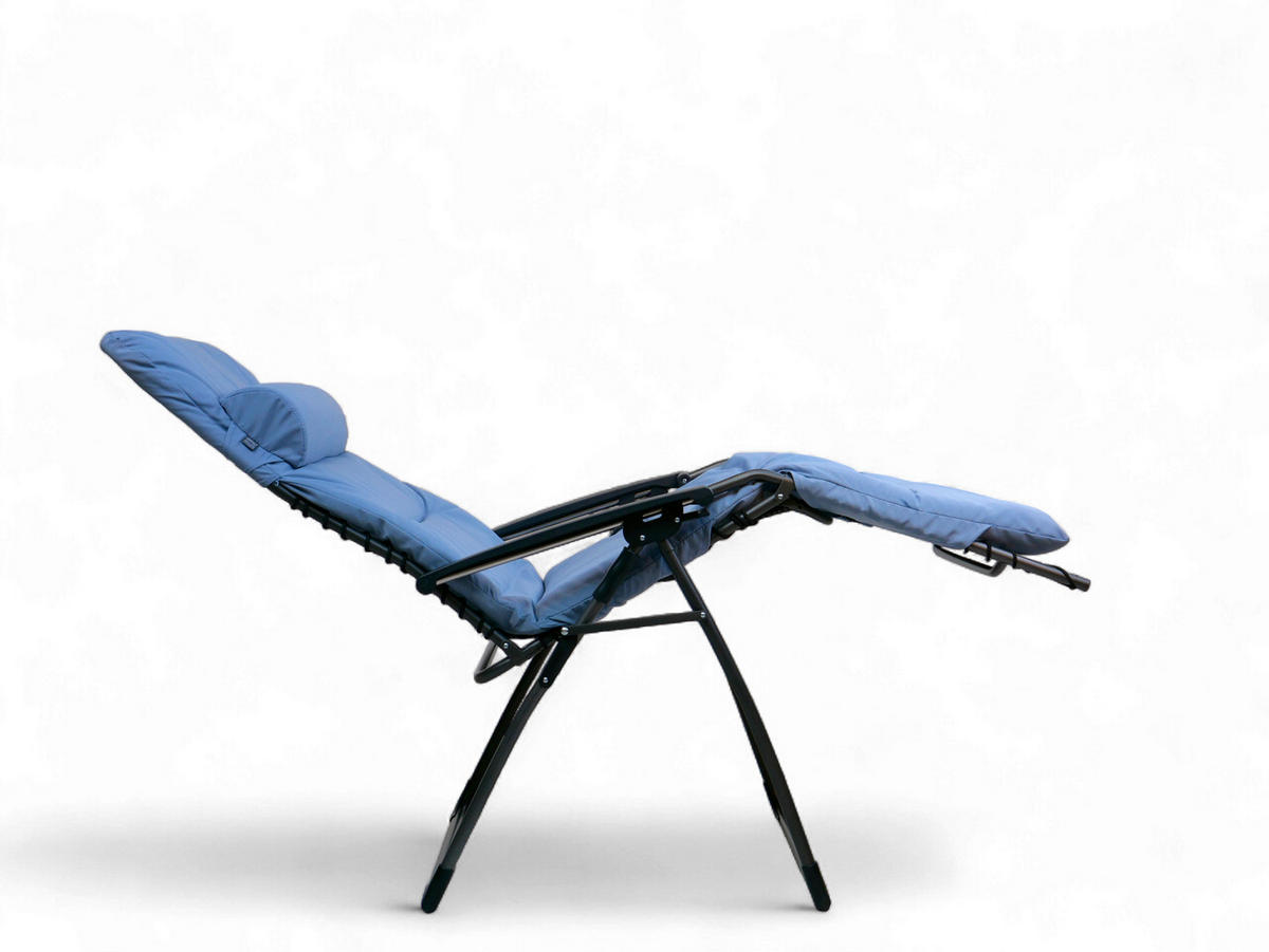 GARTEN-RELAXSESSEL 67/130/70 cm  - Blau/Anthrazit, Basics, Kunststoff/Textil (67/130/70cm)