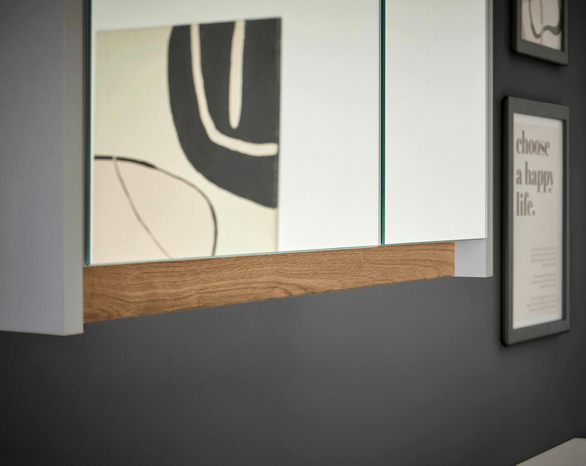 SPIEGELSCHRANK 60/70/20 cm  - Eichefarben/Hellgrau, Basics, Glas/Holzwerkstoff (60/70/20cm) - MID.YOU