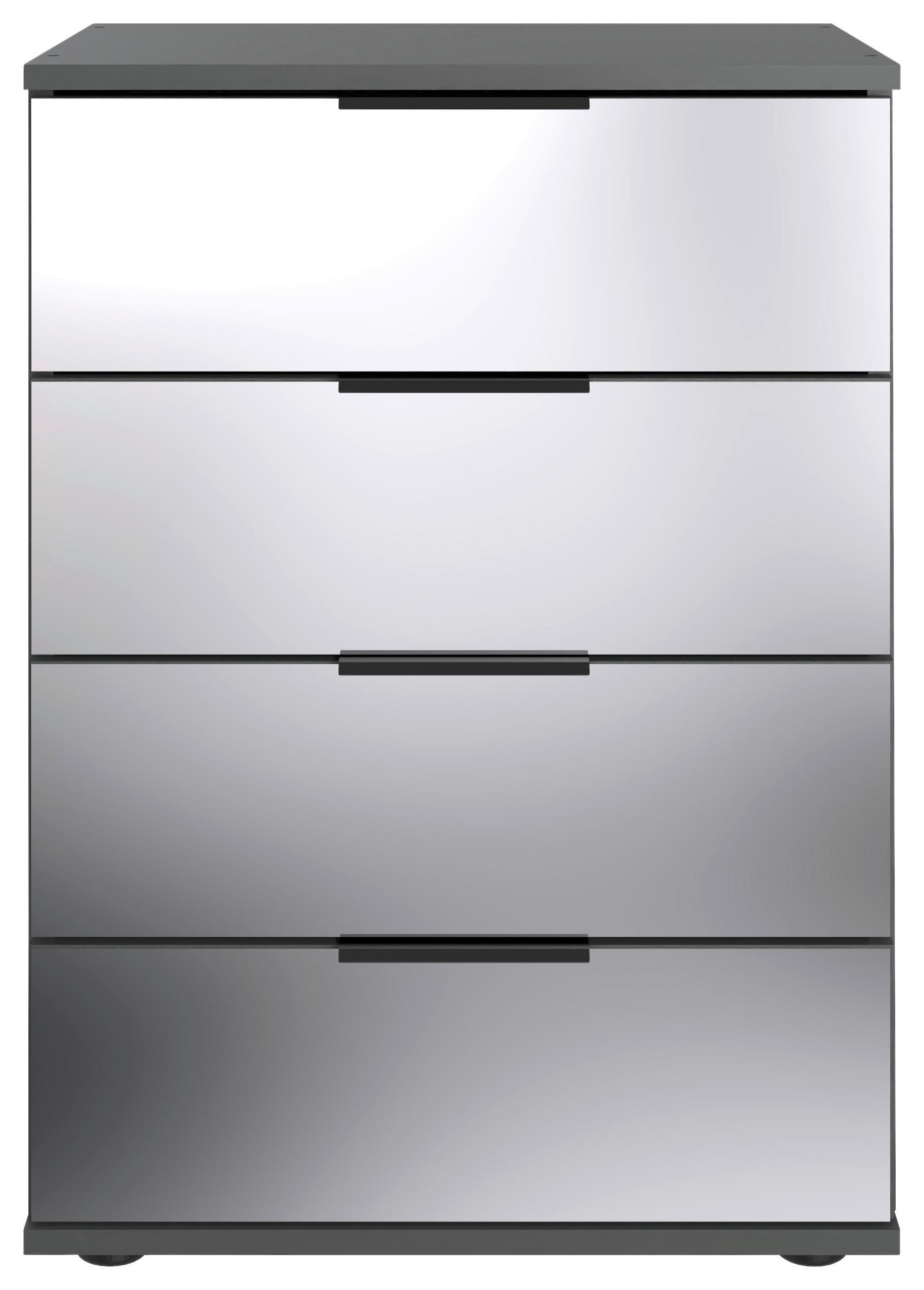 Thumbnail - Mid.you Nachtschrank, Graphit, Klar, Metall, 4 Schublade(n) Schubladen, 52x74x38 cm, BQ - Bündnis für Qualität, Made in ...