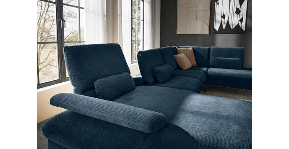WOHNLANDSCHAFT in Webstoff Blau - Blau/Schwarz, Design, Textil/Metall (157/354/208cm) - Dieter Knoll