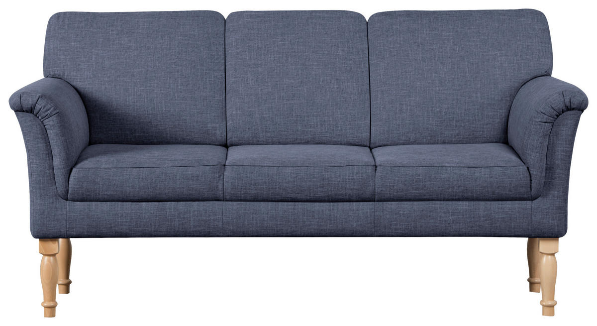 KÜCHENSOFA  in Flachgewebe Blau   - Blau/Naturfarben, ROMANTIK / LANDHAUS, Holz/Textil (186/96/80cm) - Sit & More