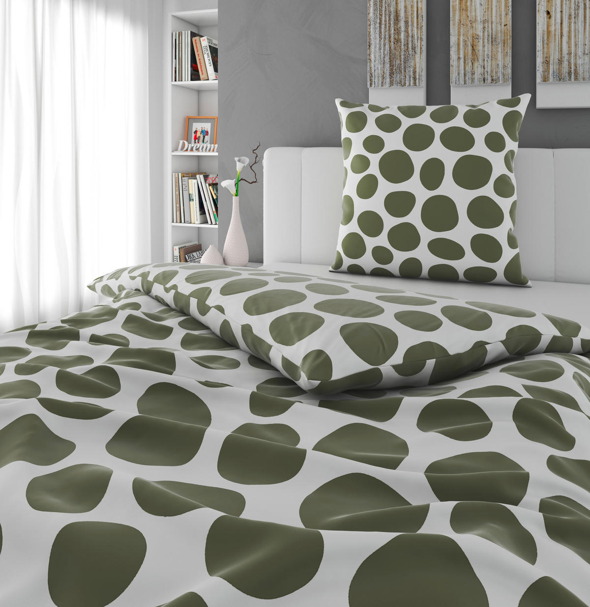 BETTWÄSCHE Satin 155/220 cm  - Grün, Textil (155/220cm) - Novel