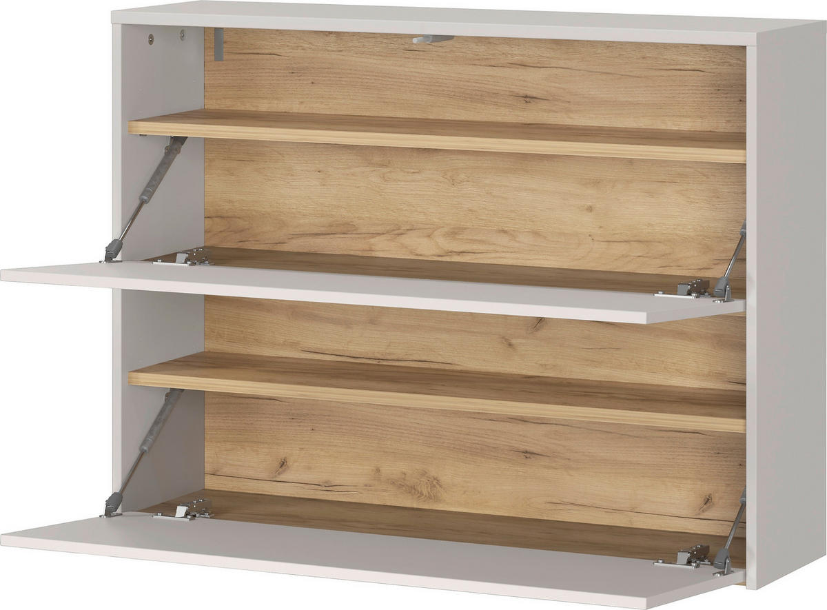 GARDEROBE 2-teilig  in 99/200/27 cm  - Eichefarben/Beige, Design, Holzwerkstoff (99/200/27cm) - Livetastic