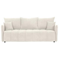 SCHLAFSOFA Plüsch Creme  inkl. Zierkissen, Rückenkissen, Bettkasten, Schlaffunktion, Rücken echt, Liegefläche im Originalstoff  - Creme/Schwarz, KONVENTIONELL, Kunststoff/Textil (200/73/105cm) - Carryhome