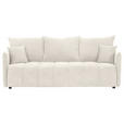SCHLAFSOFA Plüsch Creme  inkl. Zierkissen, Rückenkissen, Bettkasten, Schlaffunktion, Rücken echt, Liegefläche im Originalstoff  - Creme/Schwarz, KONVENTIONELL, Kunststoff/Textil (200/73/105cm) - Carryhome