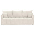 SCHLAFSOFA Plüsch Creme  inkl. Zierkissen, Rückenkissen, Bettkasten, Schlaffunktion, Rücken echt, Liegefläche im Originalstoff  - Creme/Schwarz, KONVENTIONELL, Kunststoff/Textil (200/73/105cm) - Carryhome
