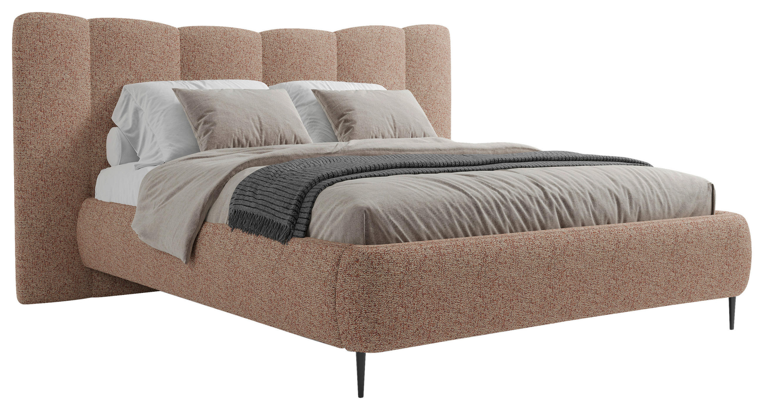 POLSTERBETT gepolstertes Kopfteil, Bettkasten, Lattenroste 180/200 cm  in Rosa  - Rosa, MODERN, Holz/Textil (180/200cm) - MID.YOU