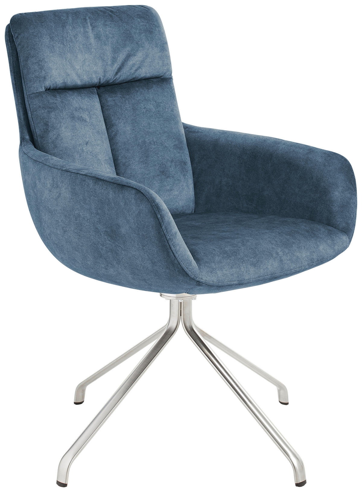 ARMLEHNSTUHL drehbar  in Edelstahl Velours  - Edelstahlfarben/Petrol, Design, Textil/Metall (61/90/64cm) - Venjakob