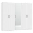 DREHTÜRENSCHRANK  in Weiß  - Chromfarben/Weiß, Design, Glas/Holzwerkstoff (253/215/59cm) - Carryhome