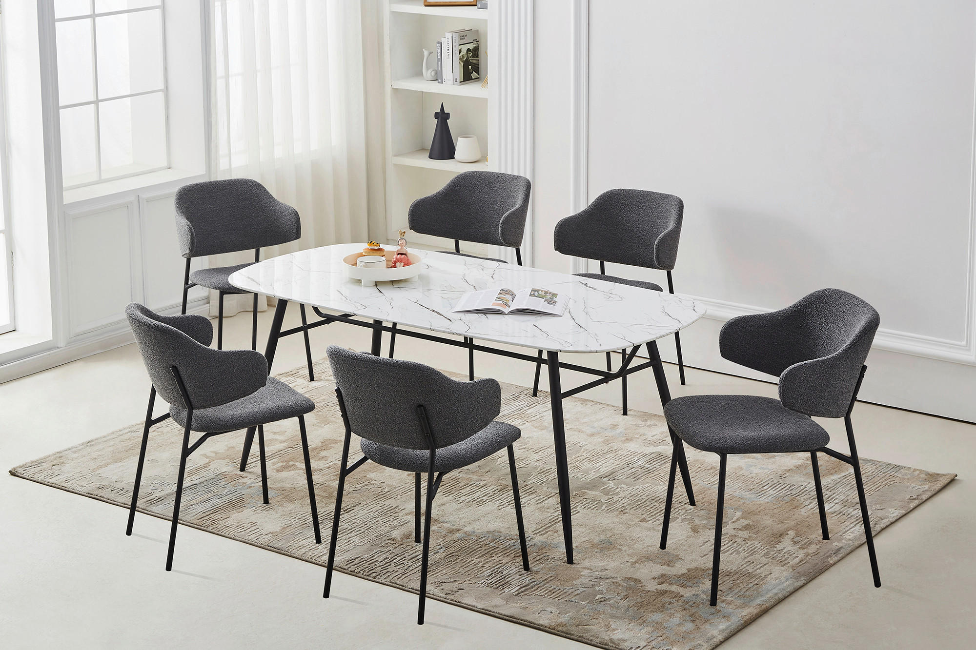 SADA STOLIČIEK S PODRÚČKAMI 2 kus - čierna/tmavosivá, Modern, kov/textil (54/83/59cm) - Livetastic