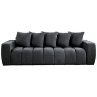 SCHLAFSOFA  mit Liegefunktion, Schlafen auf Sitzhöhe Struktur, Bouclé Dunkelgrau  - Dunkelgrau/Schwarz, Basics, Kunststoff/Textil (250/86/140cm) - Livetastic