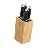 MESSERSET 6-teilig  - Edelstahlfarben/Schwarz, Basics, Kunststoff/Metall (15/37/10,5cm) - KÜCHENPROFI
