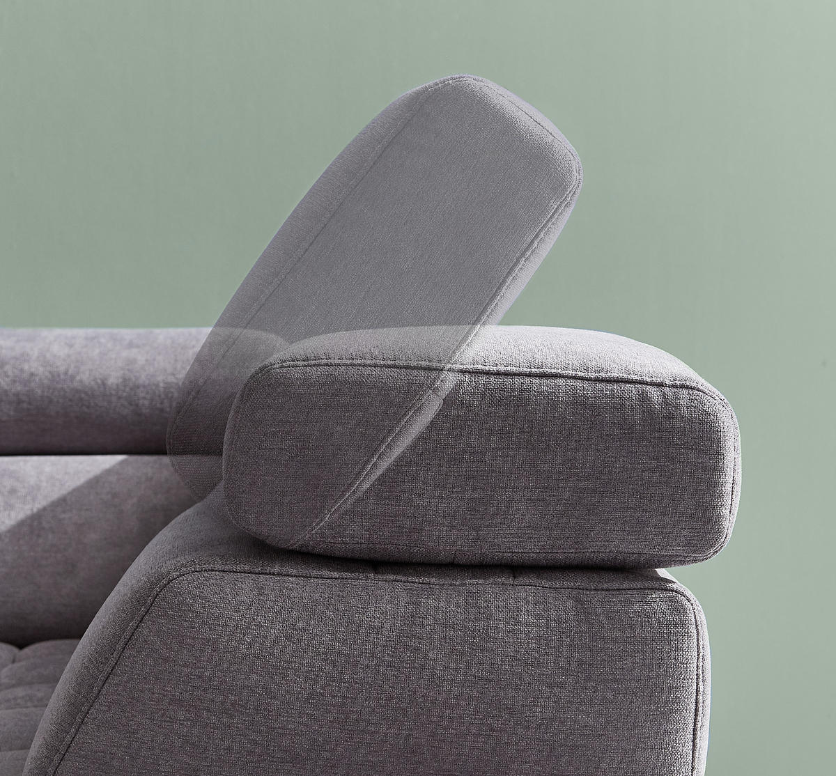 ECKSOFA Grau Chenille  - Chromfarben/Grau, Design, Textil/Metall (323/222cm) - Beldomo Style