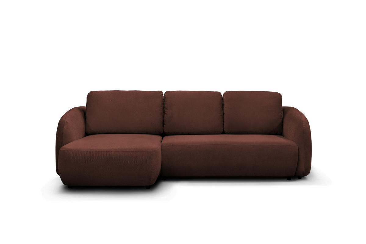 ECKSOFA PORTO Rot  - Rot/Schwarz, Design, Textil (154/270cm) - MID.YOU