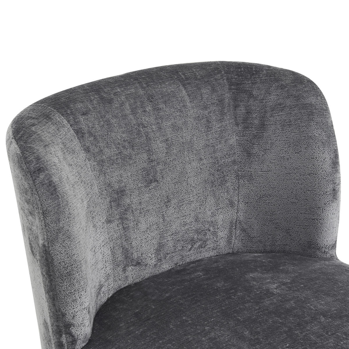 SESSEL in Chenille Grau  - Schwarz/Grau, MODERN, Textil/Metall (65/73/75cm) - MID.YOU