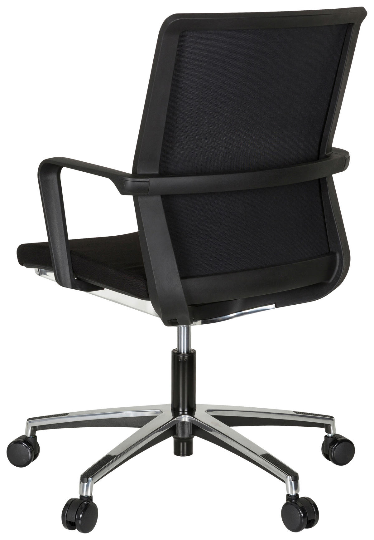 SNURRSTOL  i flatväv svart  - aluminiumfärg/svart, Modern, metall/textil (57/105/55cm) - MID.YOU