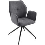 ARMLEHNSTUHL  in Eisen Webstoff  - Dunkelgrau/Schwarz, Design, Textil/Metall (56/89/62cm) - Carryhome