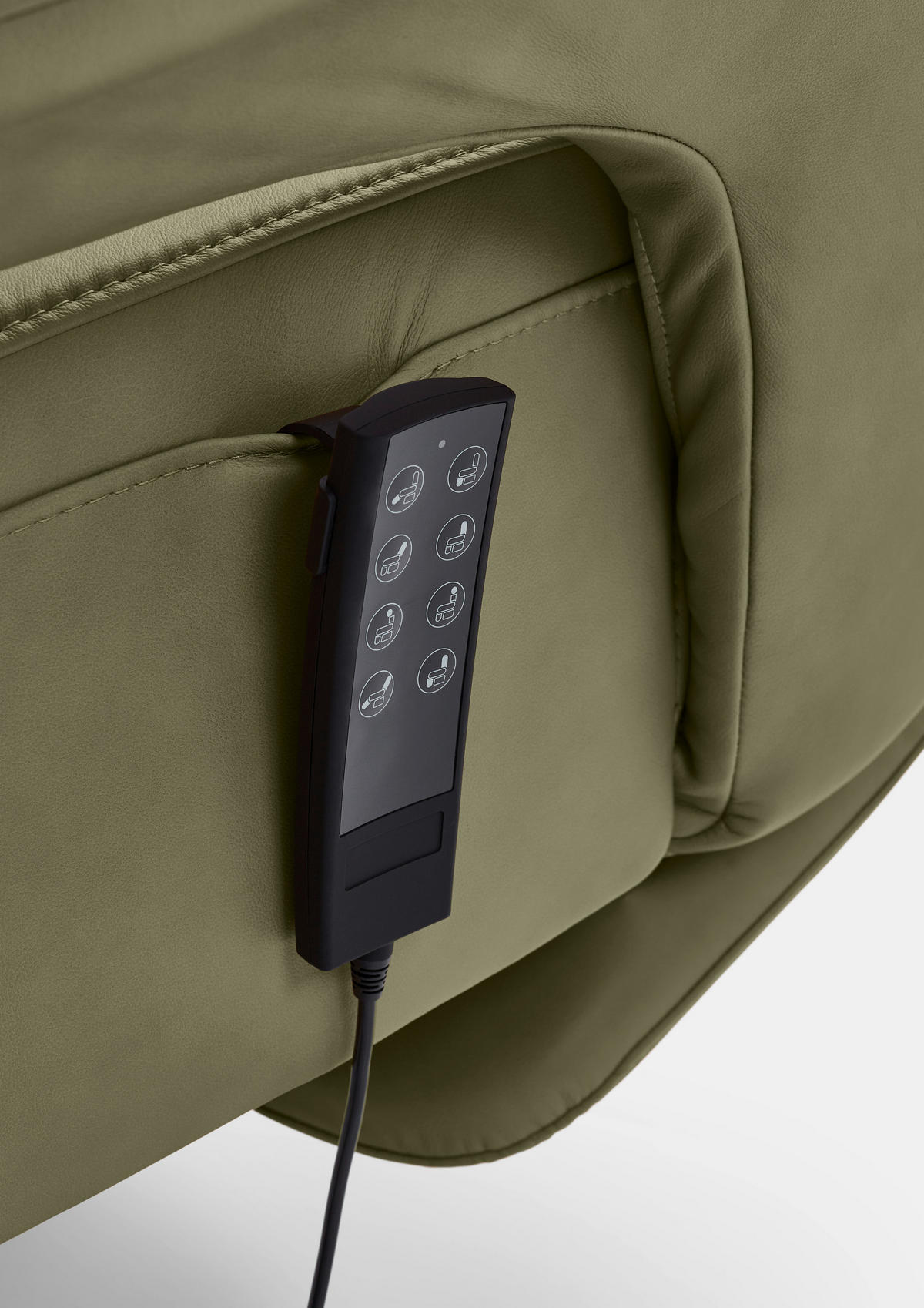 RELAXSESSEL in Leder Grün  - Schwarz/Grün, Design, Leder/Metall (83/123/87cm) - Valdera