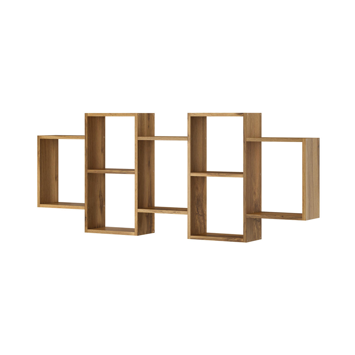 Wandregal Trio 160,8/65/18 cm hrast wotan  - hrast wotan, Basics, leseni material (160,8/65/18cm)