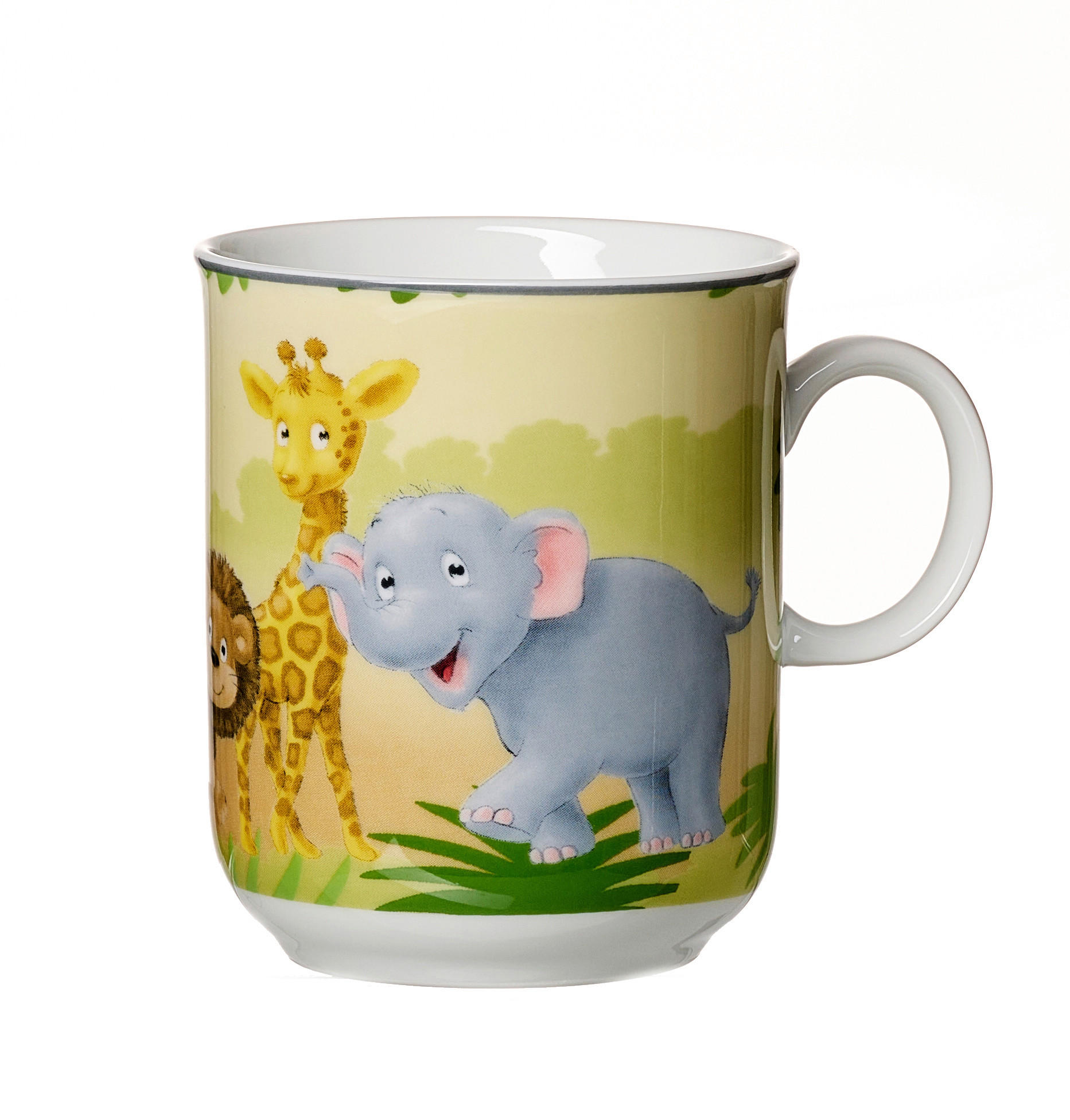 KINDERBECHER Afrikatiere  - Gelb/Weiß, KONVENTIONELL, Keramik (11/8/9cm) - Ritzenhoff Breker