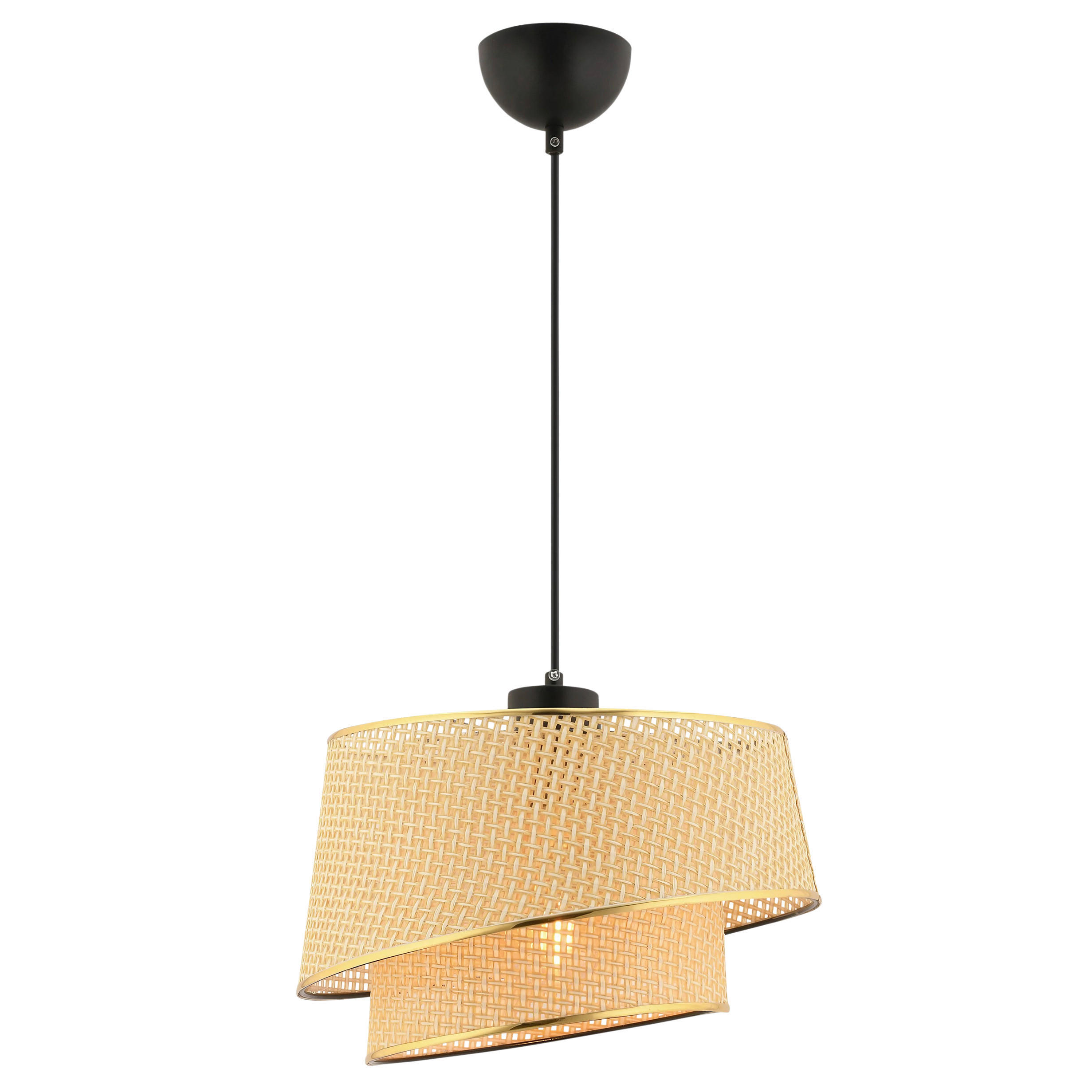 HÄNGELEUCHTE 32/65 cm   - Beige/Goldfarben, Design, Textil/Metall (32/65cm) - P & B