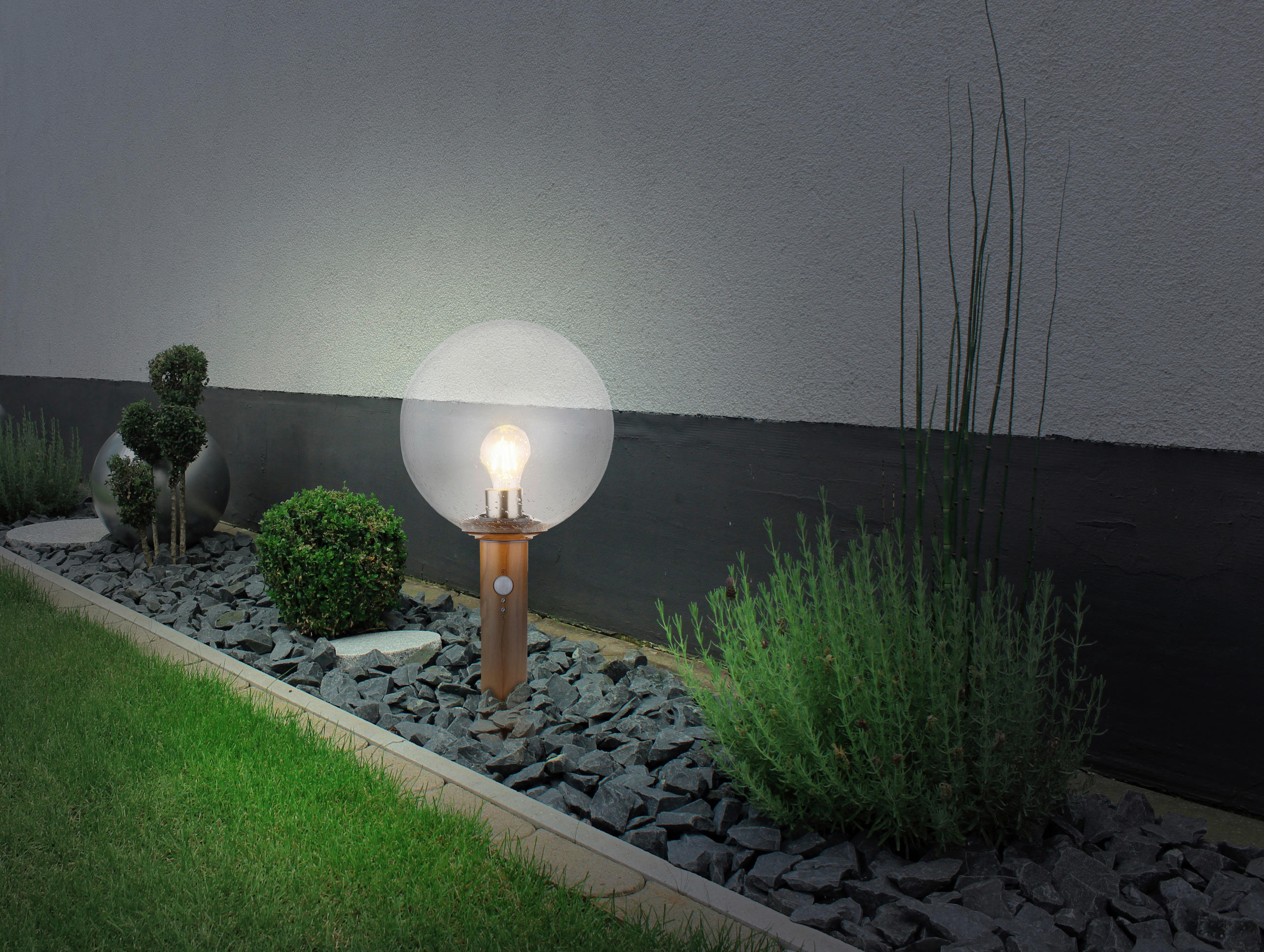 AUßENSTEHLEUCHTE 25/50 cm   - Klar/Naturfarben, Basics, Glas/Metall (25/50cm) - Globo