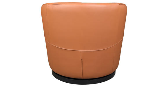 DESIGNSESSEL in Echtleder Honig - Schwarz/Honig, Design, Leder/Kunststoff (76/74/75cm) - Xora