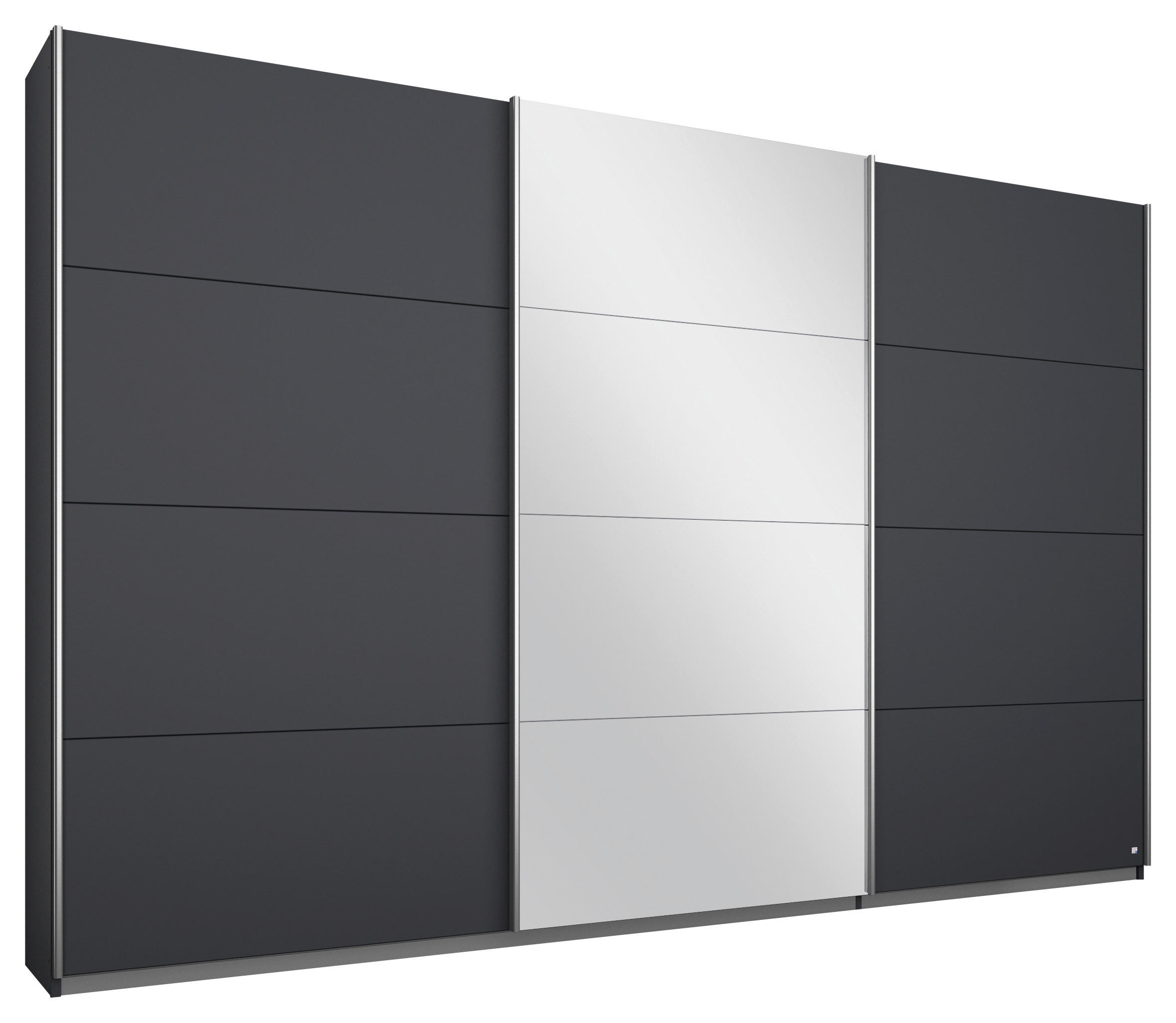 SCHWEBETÜRENSCHRANK 271/210/62 cm 3-türig Grau  - Alufarben/Grau, MODERN, Holzwerkstoff/Metall (271/210/62cm) - Luca Bessoni